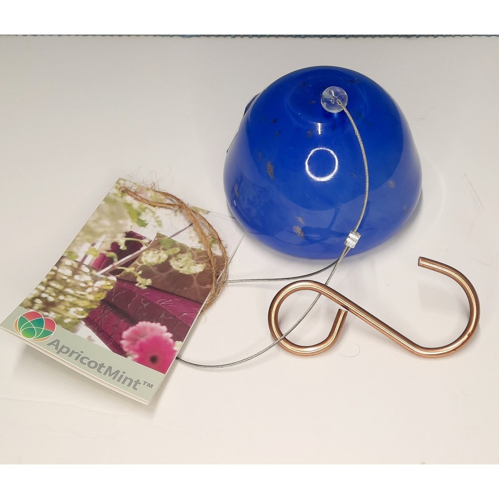 ApricotMint Handblown Glass Jellyfish Air Plant Holder BlueGold